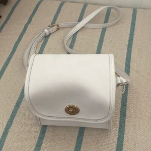 Coach small white camera purse